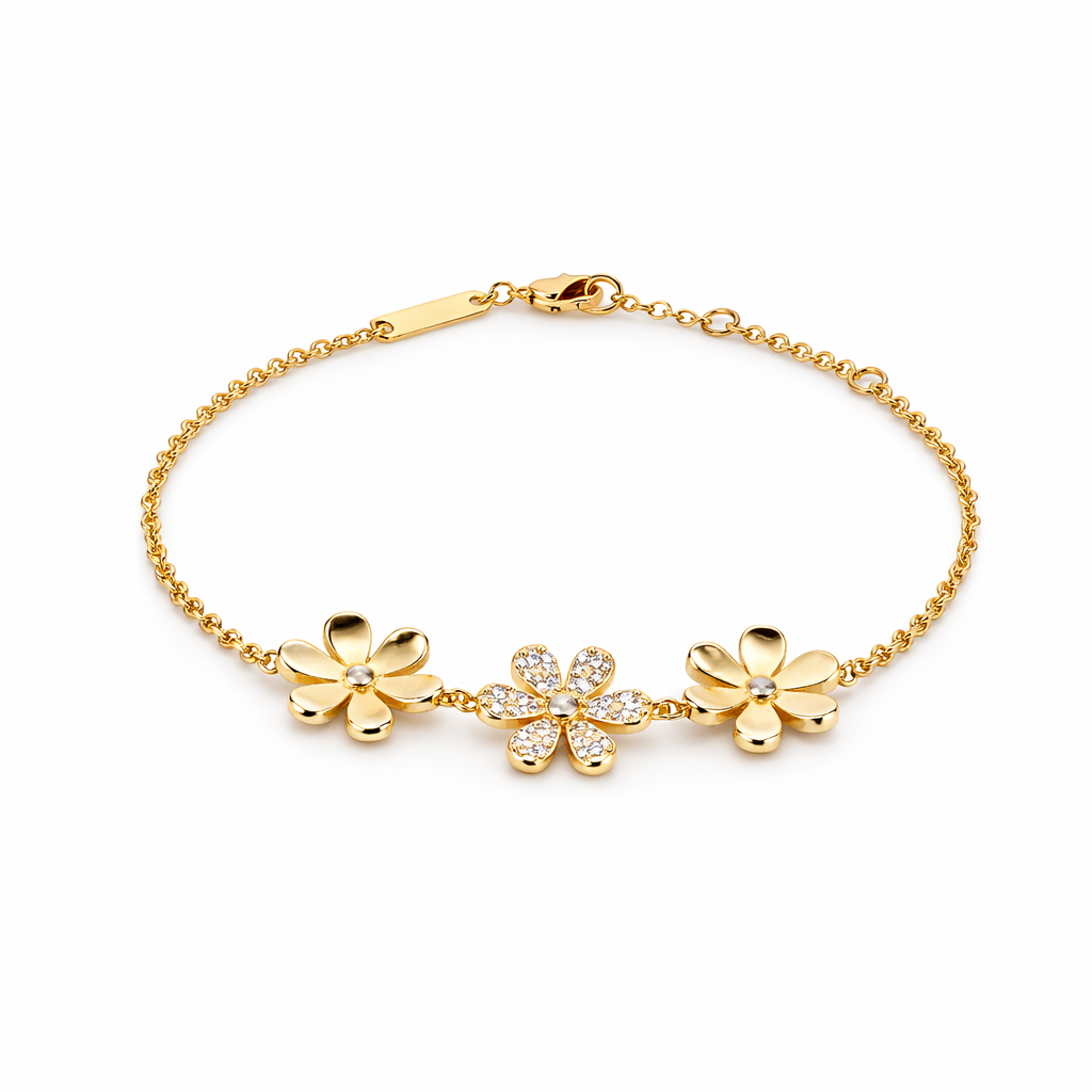 Golden Daisy Trio Bracelet