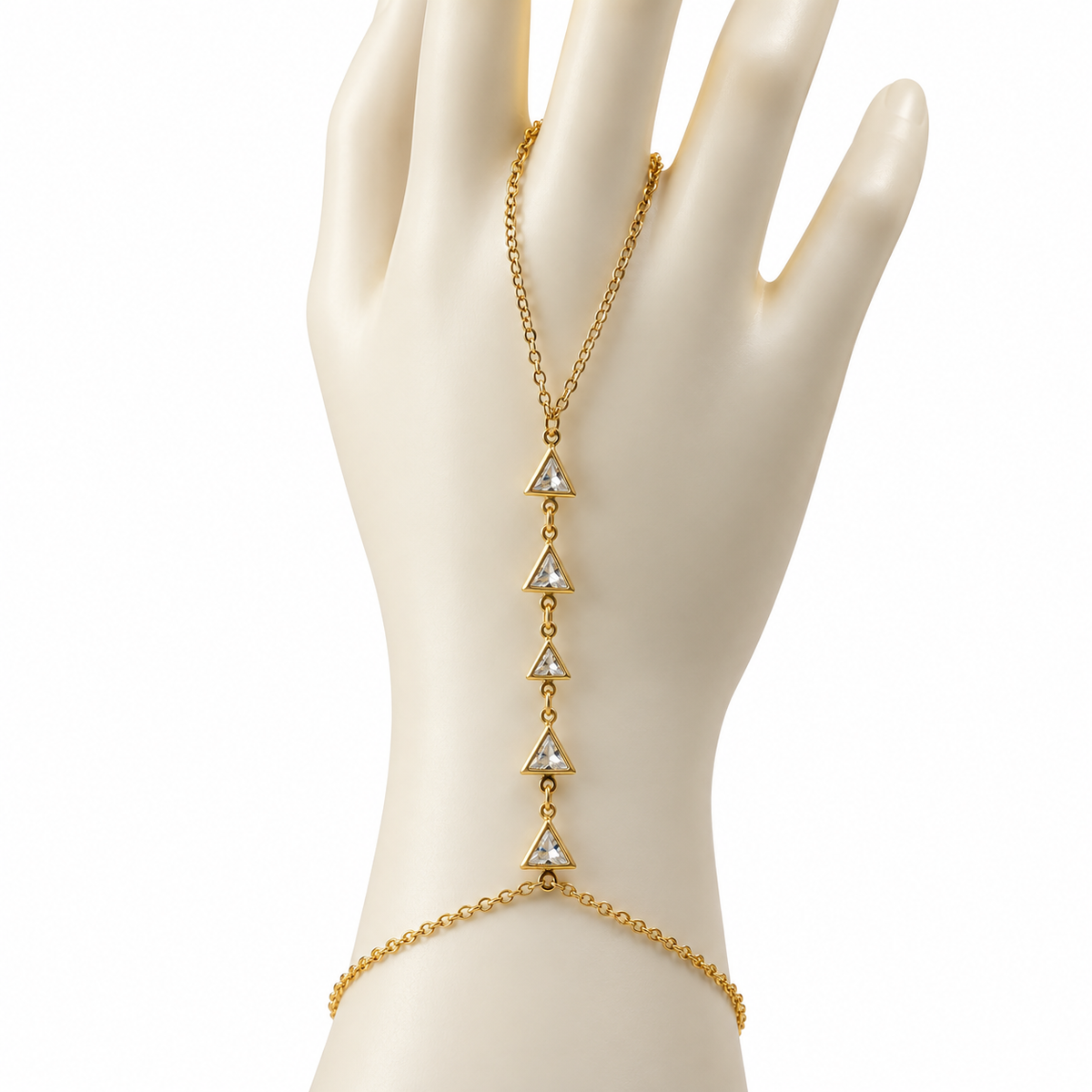 Golden Triangle Crystal Hand Chain