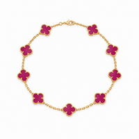 Fuchsia Multi-Clover Necklace