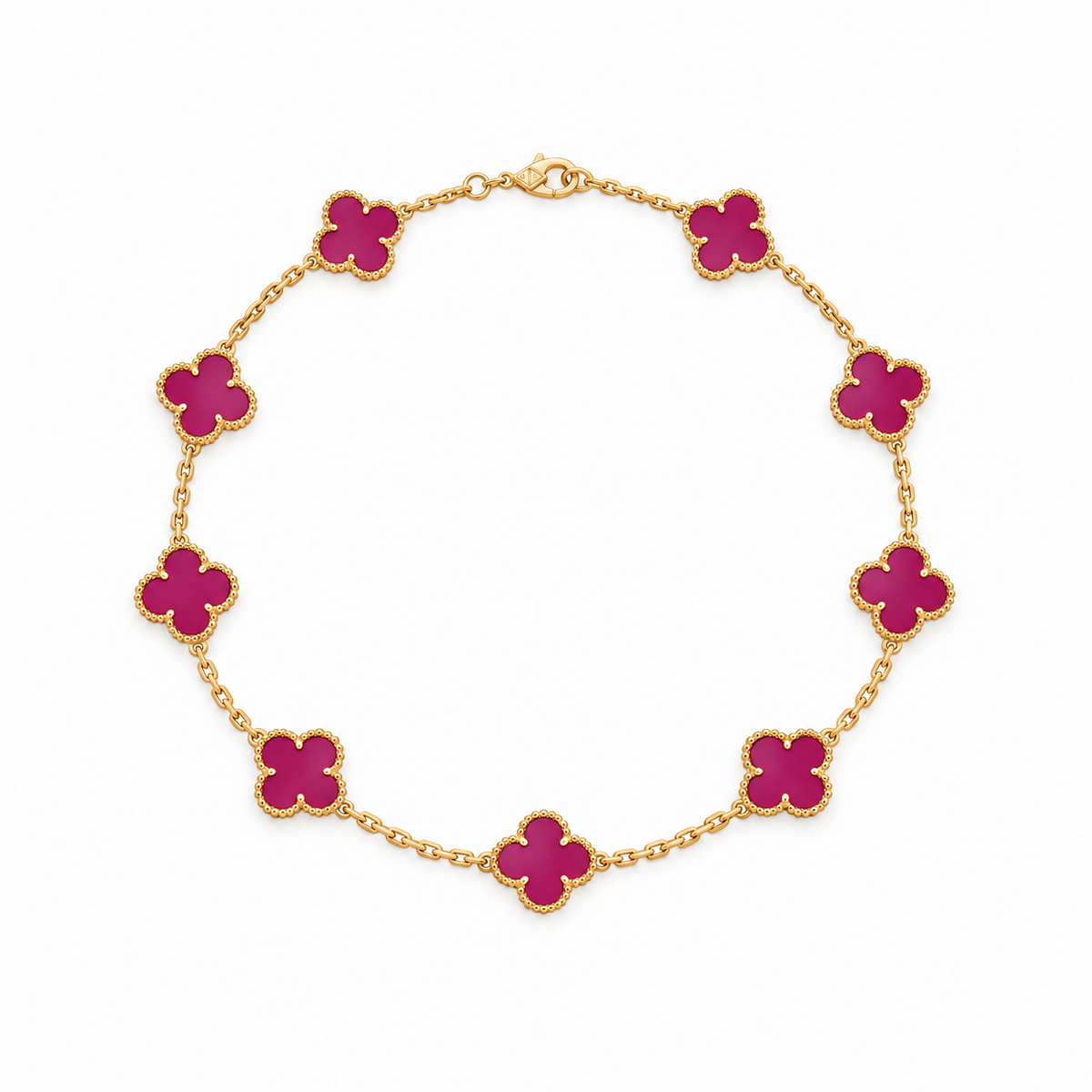 Fuchsia Multi-Clover Necklace