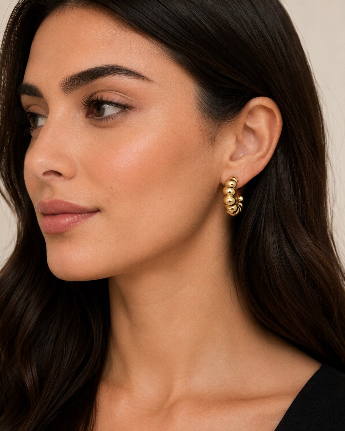 Golden Bubble Hoop Earrings