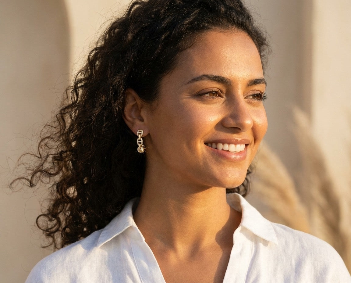 Pavé Crystal Huggie Hoop Earrings