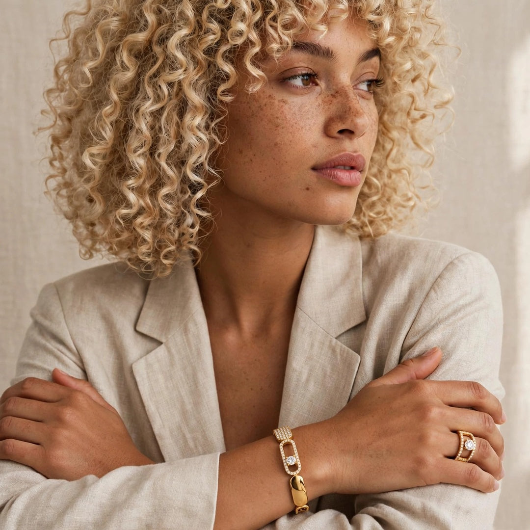 Crystal Link Statement Ring
