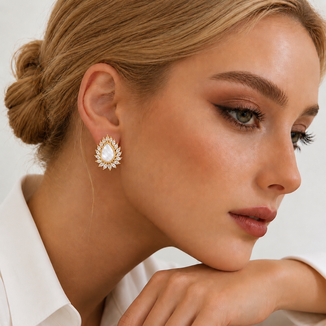 Pearl Blossom Statement Earrings
