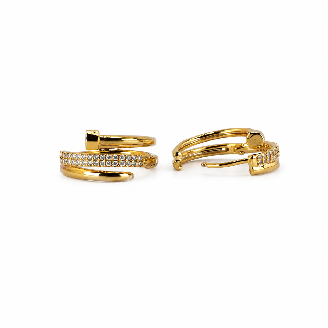 Luna Triple Wrap Pavé Hoop Earrings