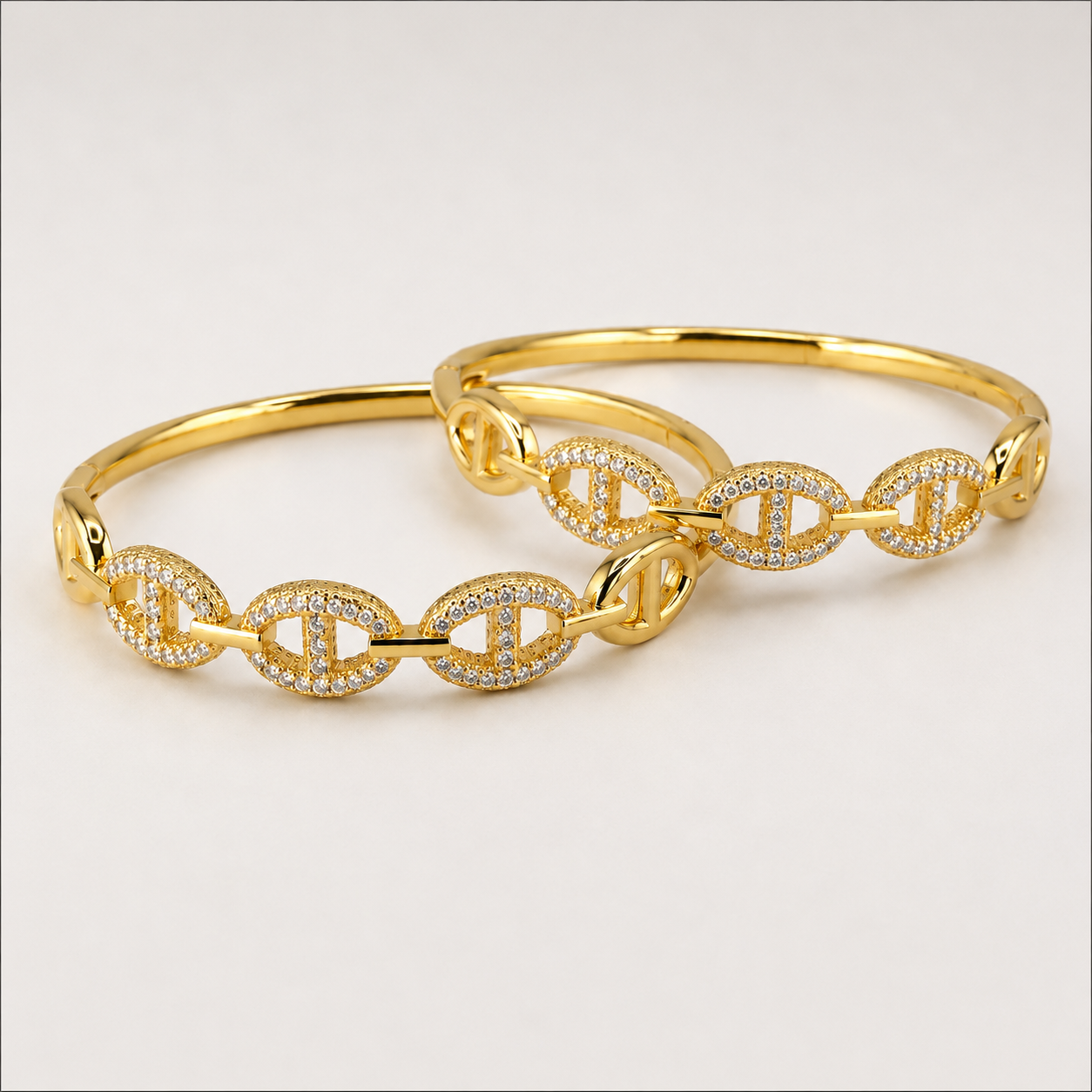 Infinity Crystal Open Bangle