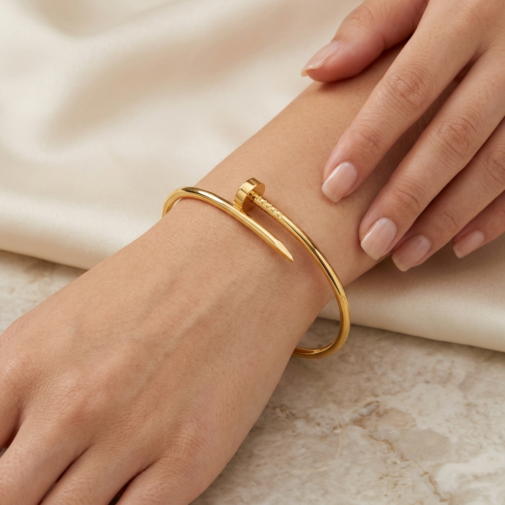 Golden Nail Cuff Bracelet