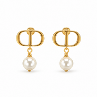 The Monogram Pearl Drop Earrings