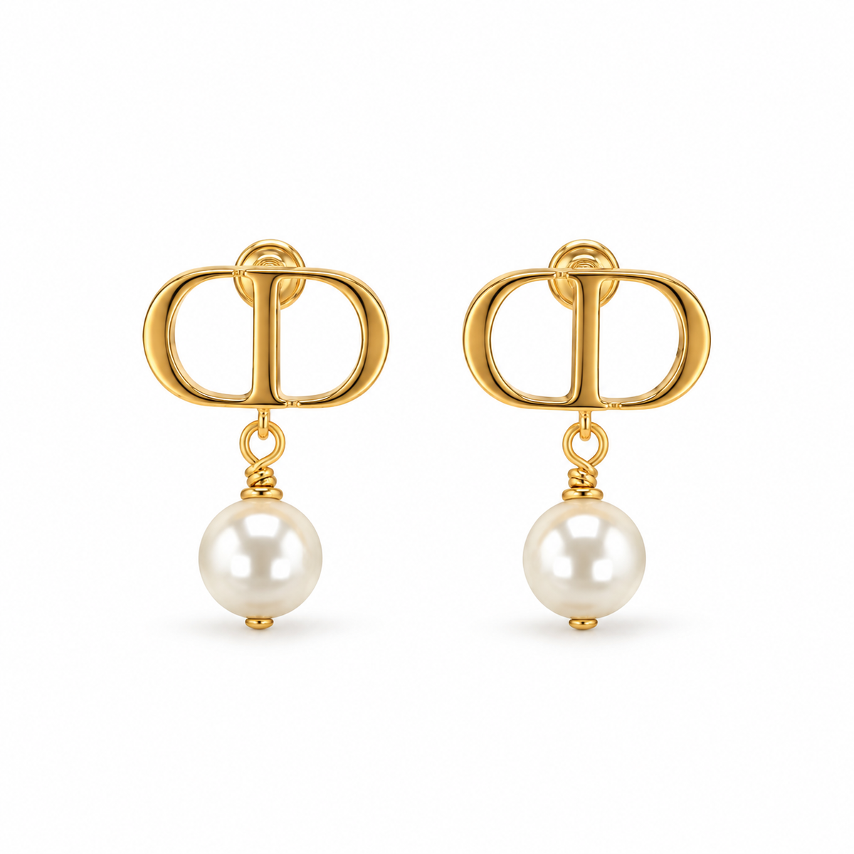 The Monogram Pearl Drop Earrings