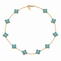 Luxe Blue Clover Necklace
