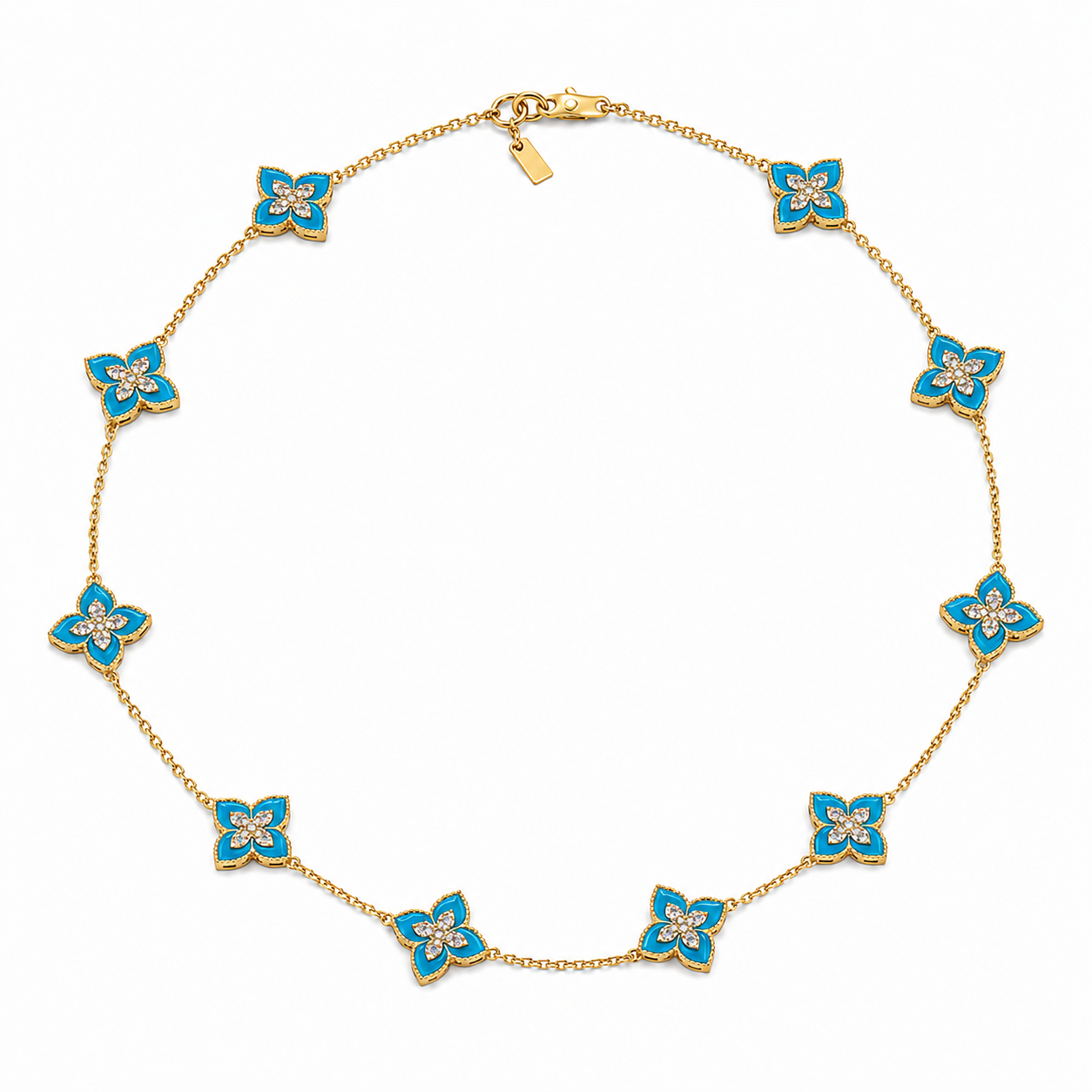 Luxe Blue Clover Necklace