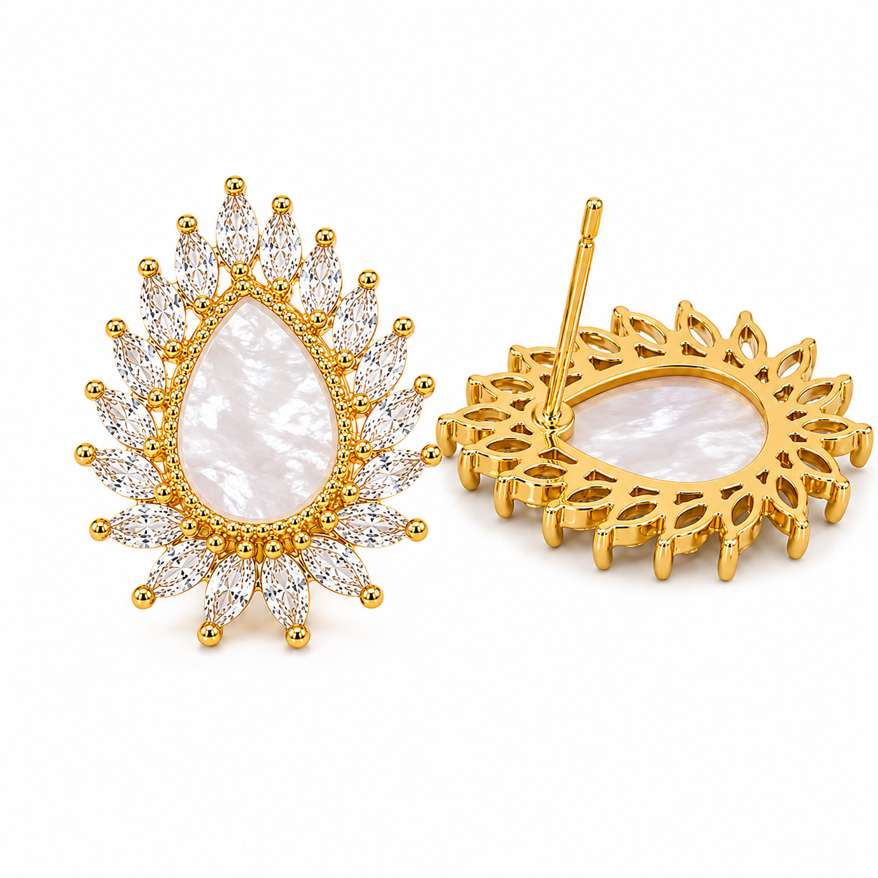 Pearl Blossom Statement Earrings