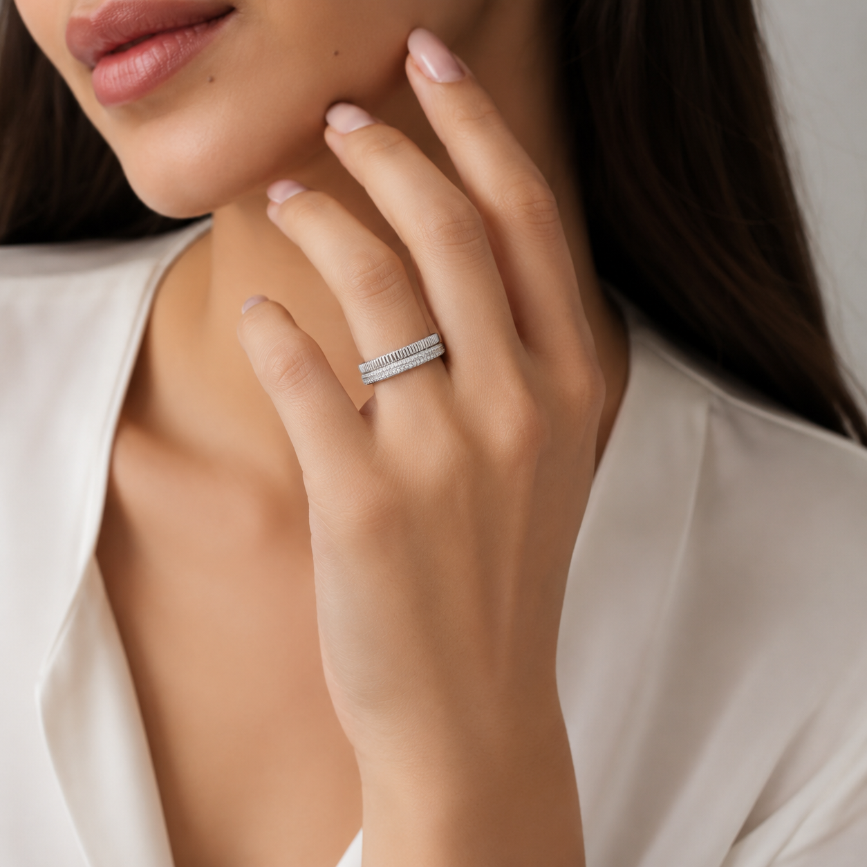 Luna Crystal Silver Ring