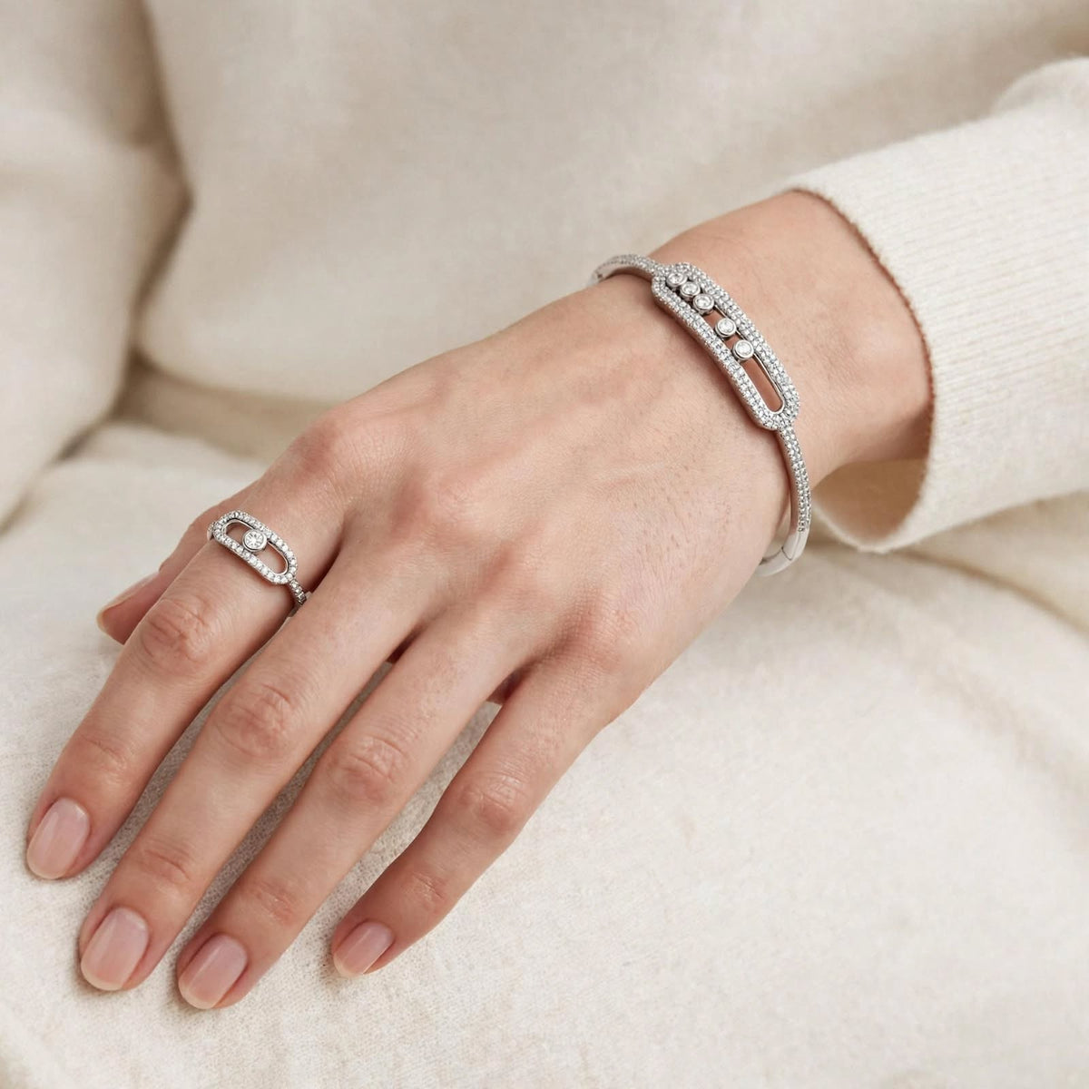 LAST ONE — SIZE 6 | Silver Crystal Buckle Ring