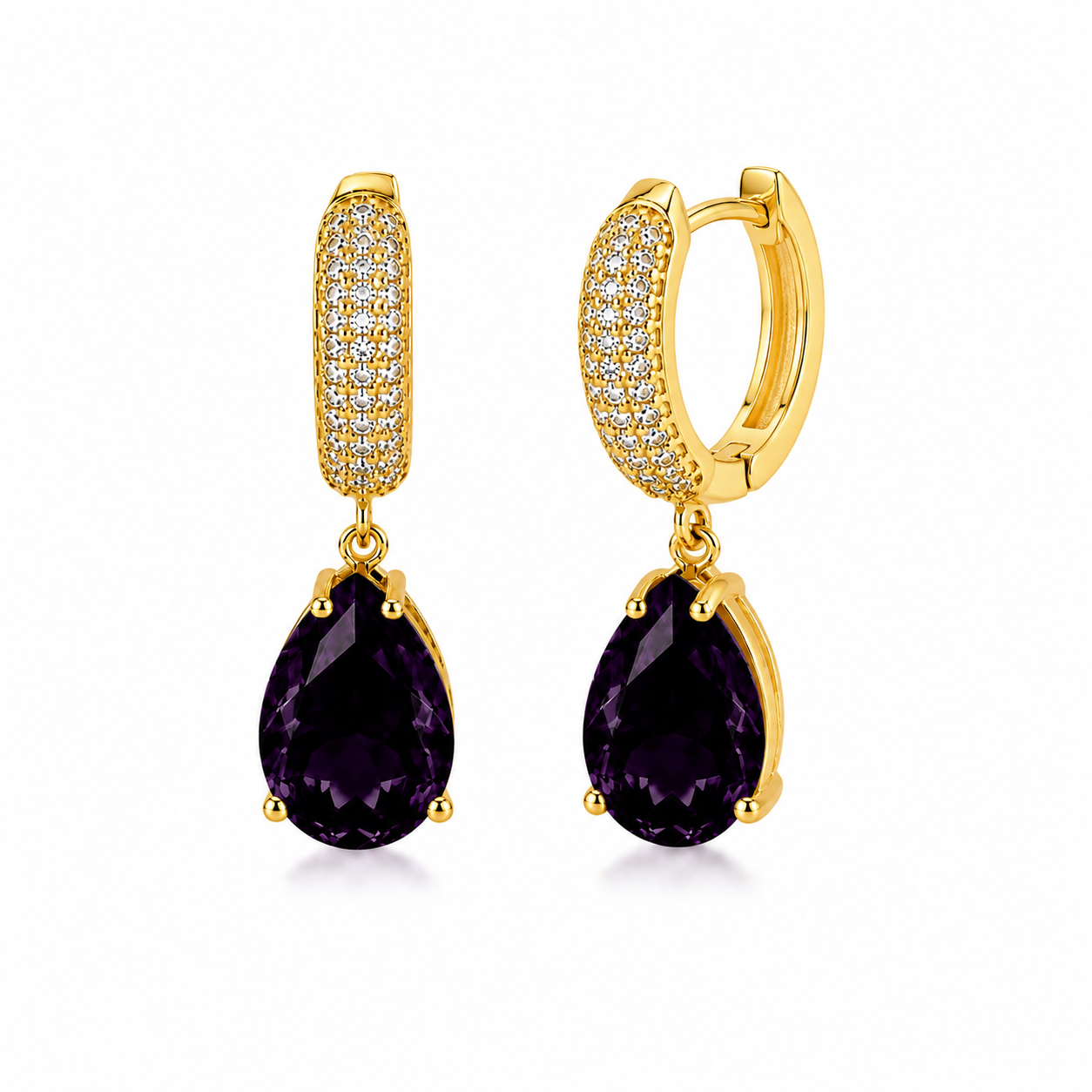 Royal Amethyst Drop Earrings