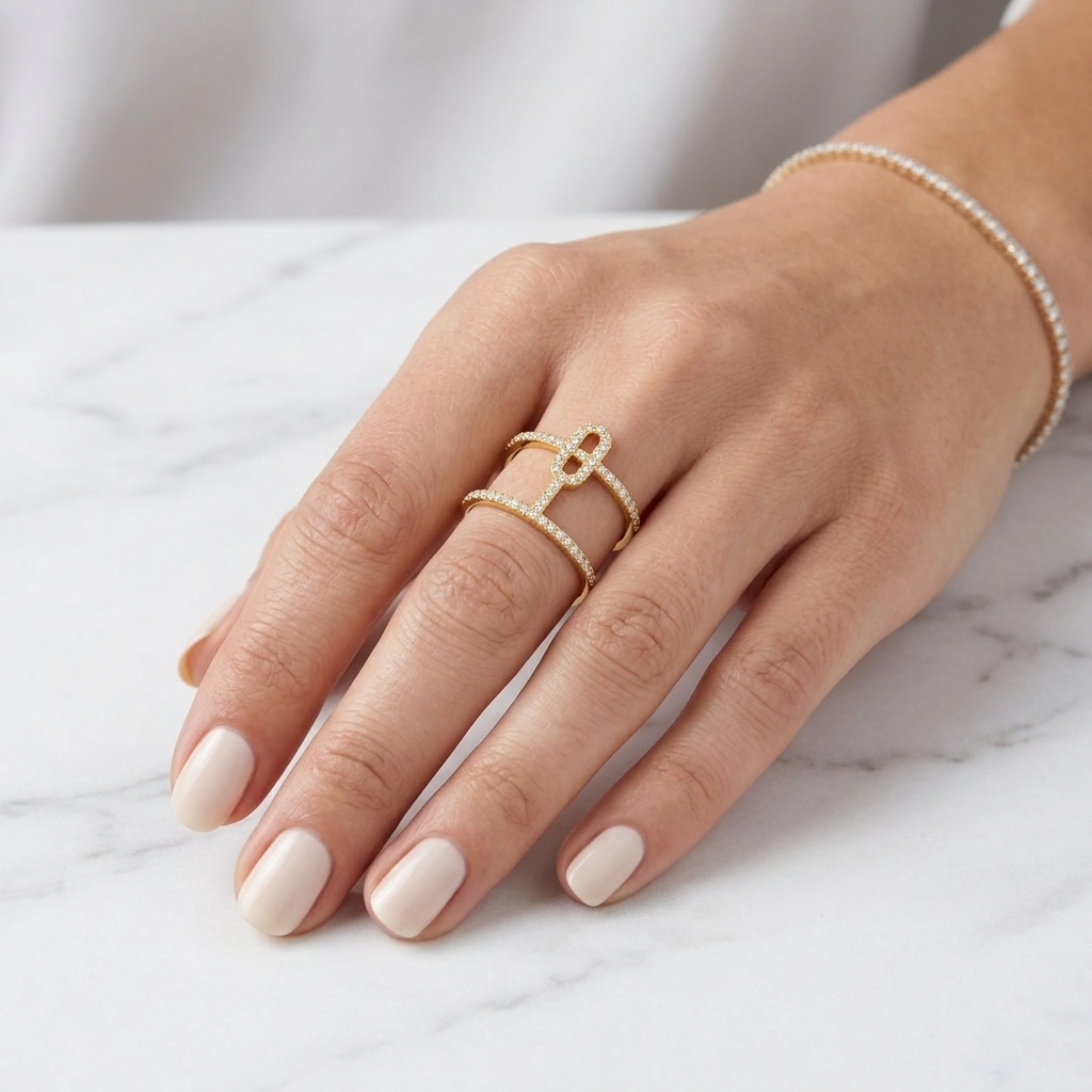 Crystal Open Statement Ring