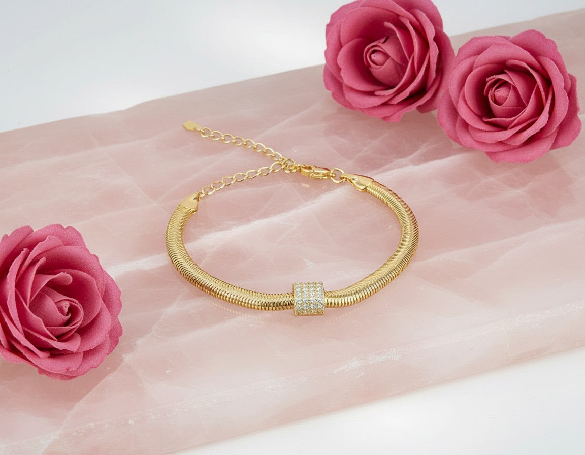 Golden Serpentine Crystal Bracelet