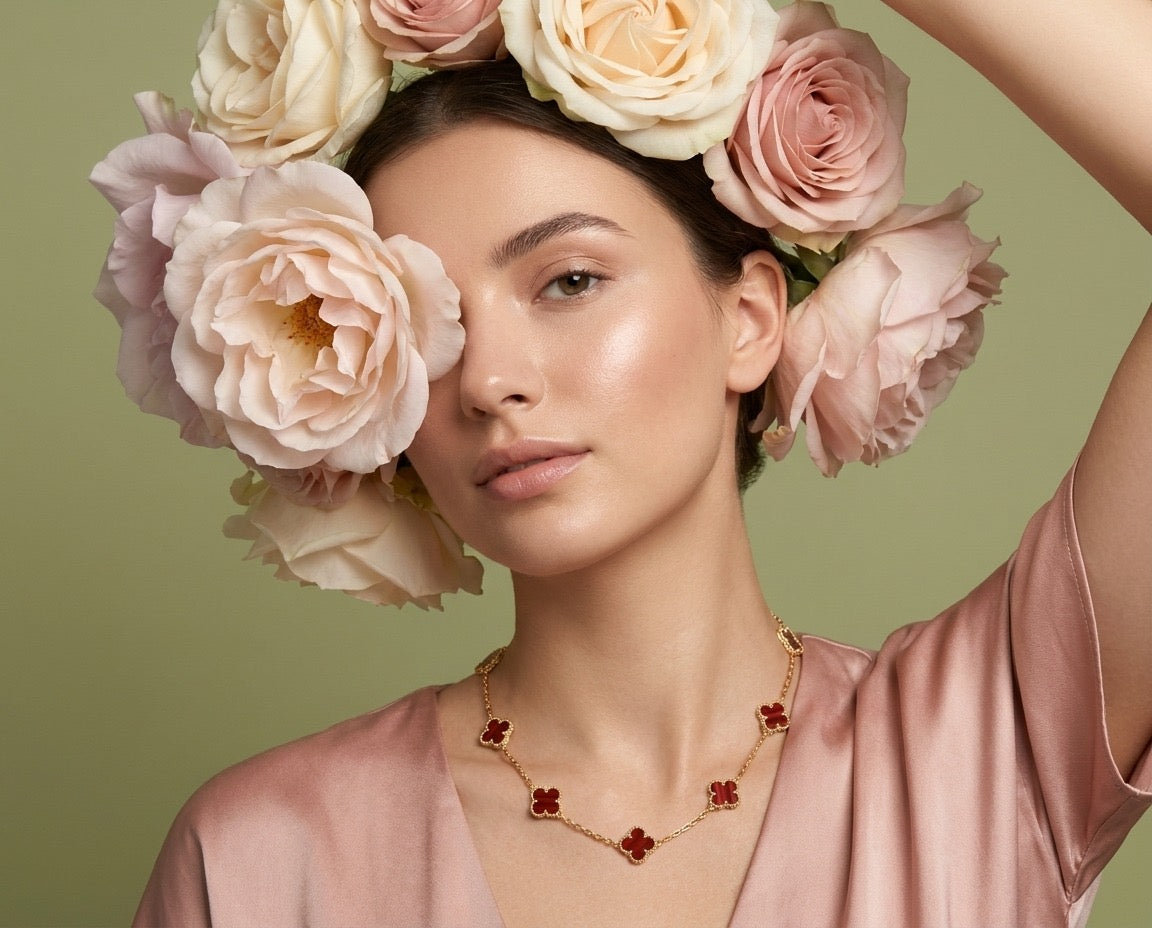 Ruby Luxe Clover Necklace