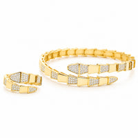 Éclat Zircon Hand Bracelet and ring