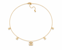 Logo Charm Gold Choker Set (Necklace + Earrings)