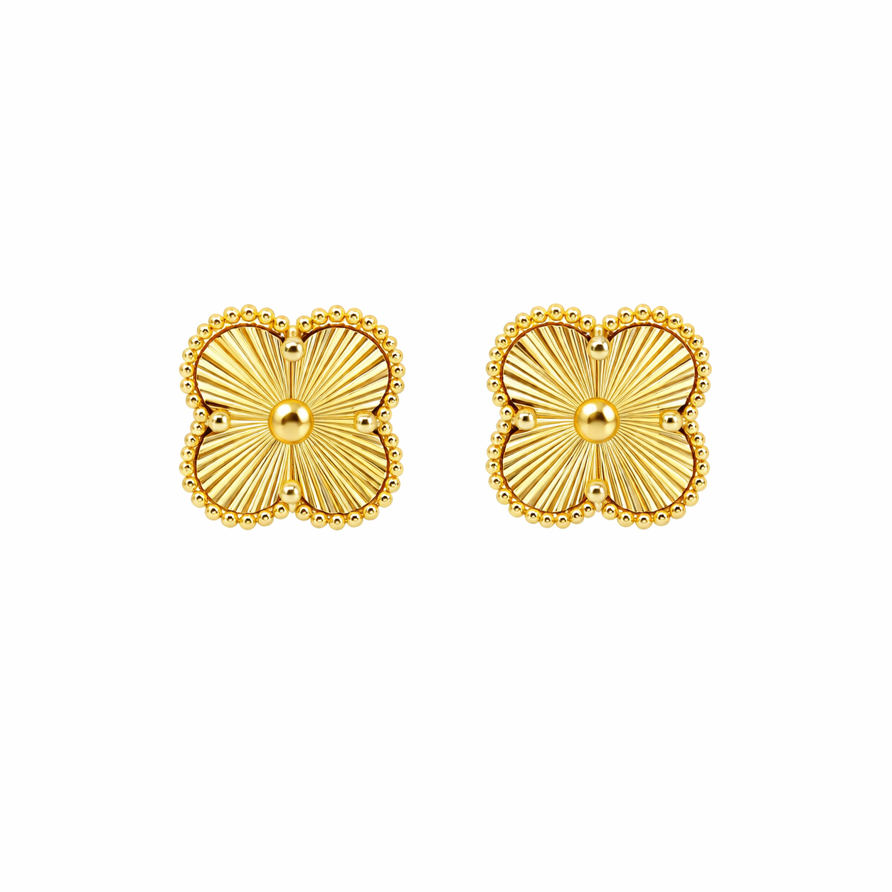 Mini Golden Clover Stud Earrings