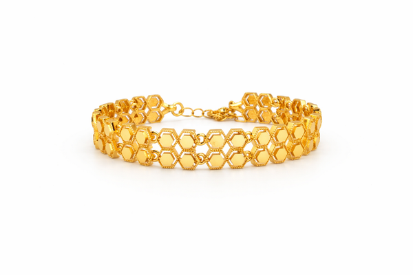 Luna Honeycomb Gold Bracelet