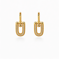Pavé Paperclip Link Earrings