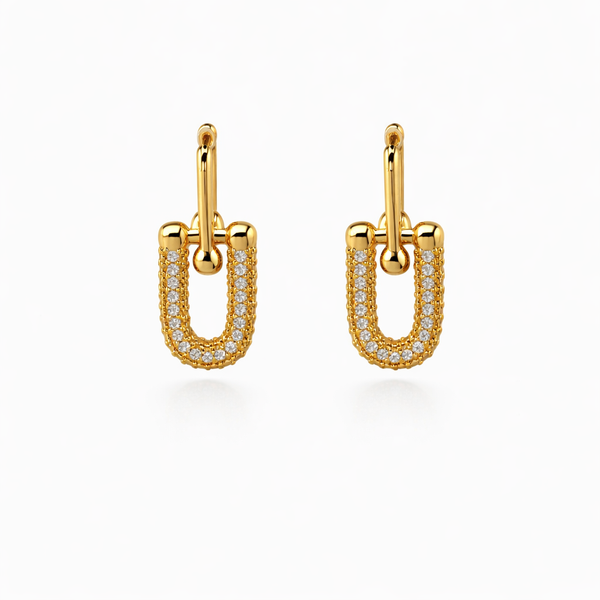 Pavé Paperclip Link Earrings