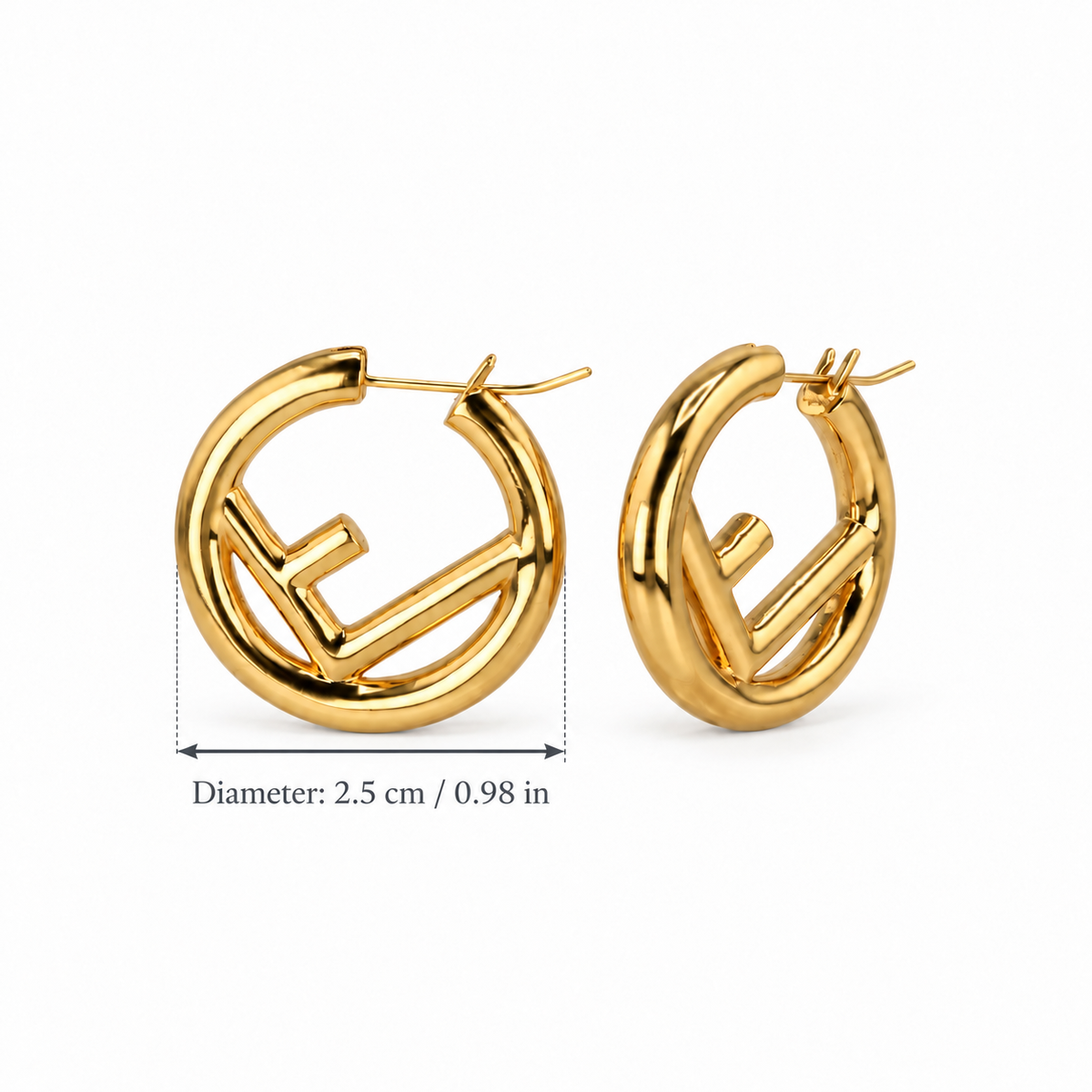 Signature F Hoop Earrings