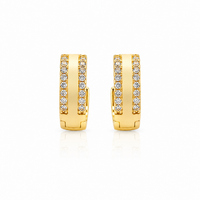 Aurora Double Row Zircon Huggie Earrings