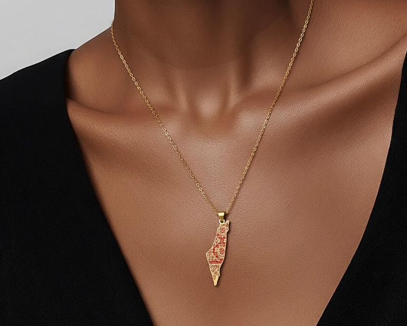 Palestine Embroidery Necklace