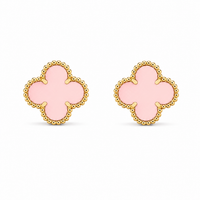 Pink Clover Studs