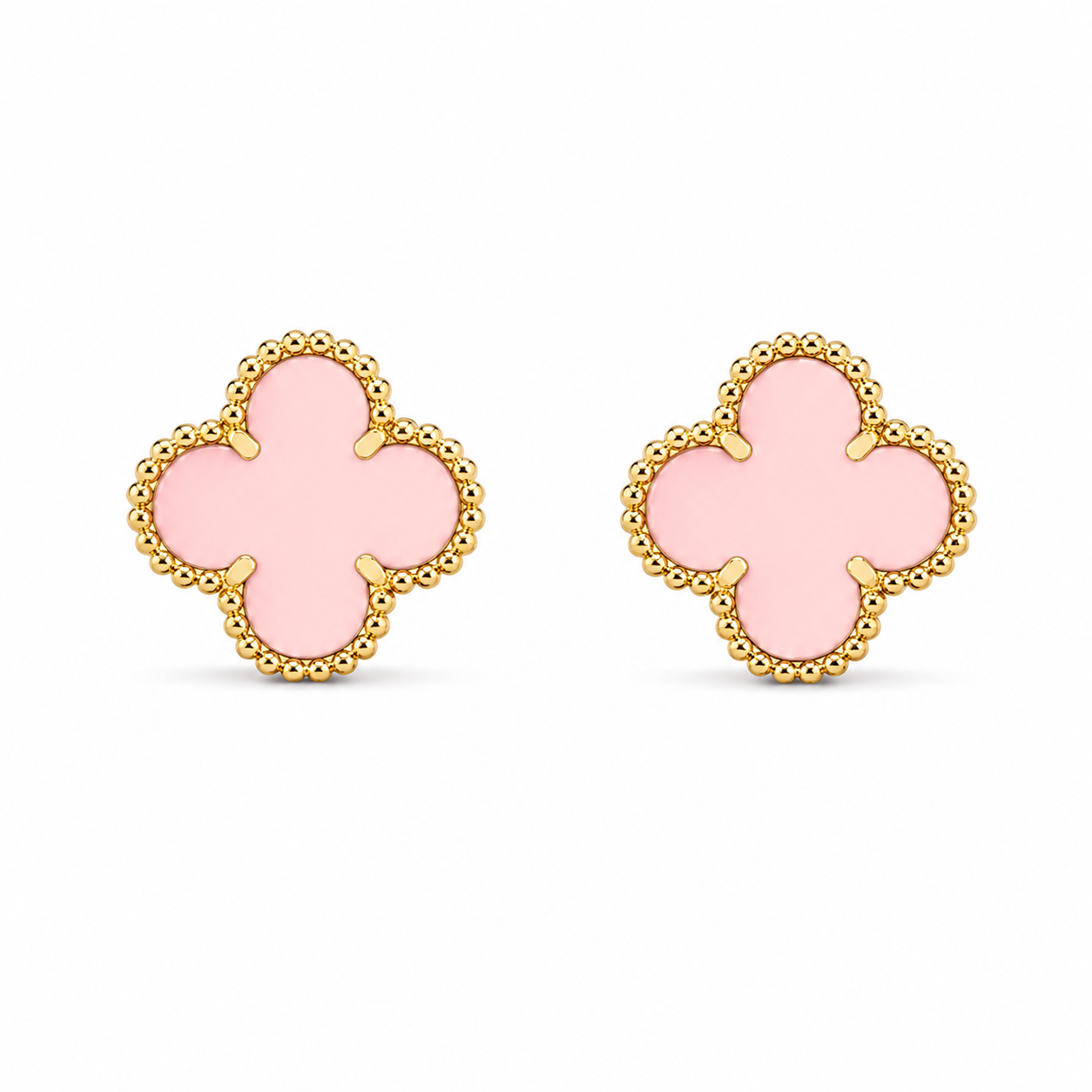 Pink Clover Studs