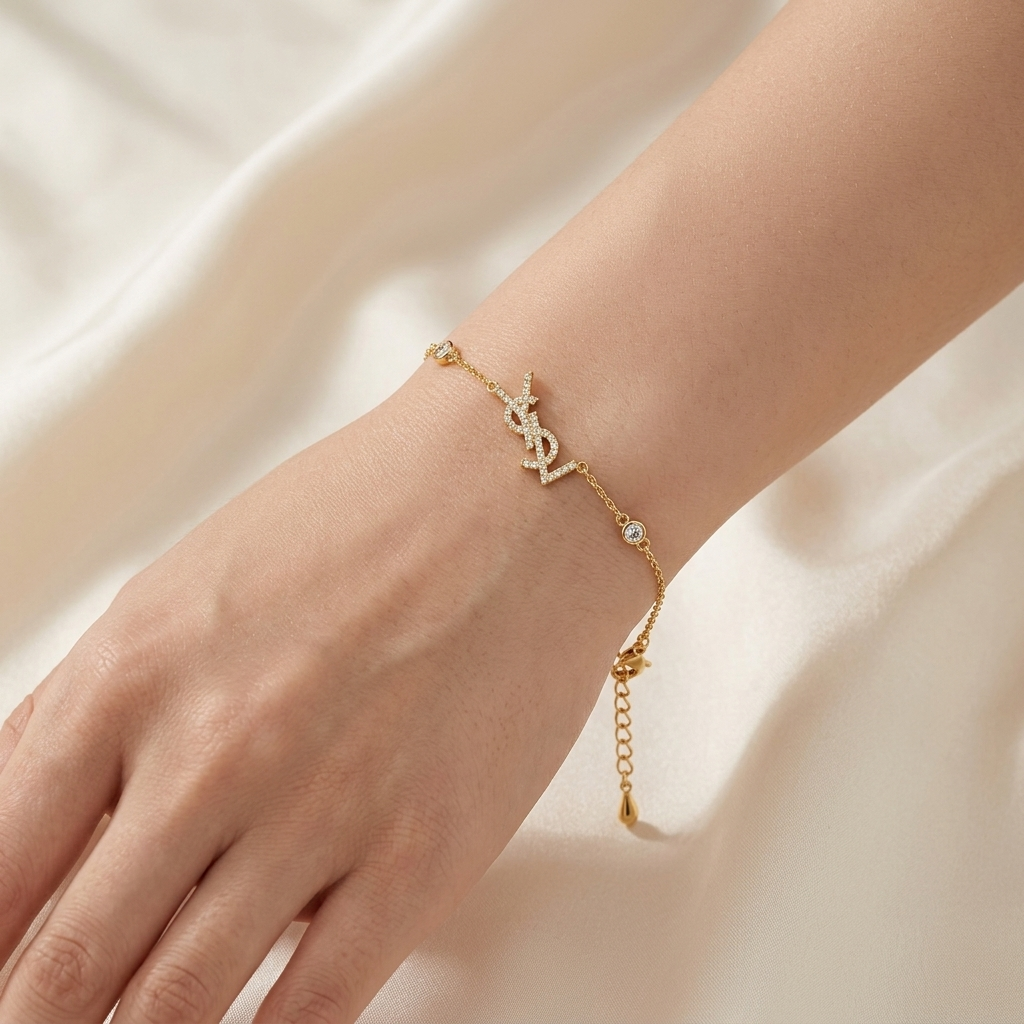 The Diamond Script Bracelet