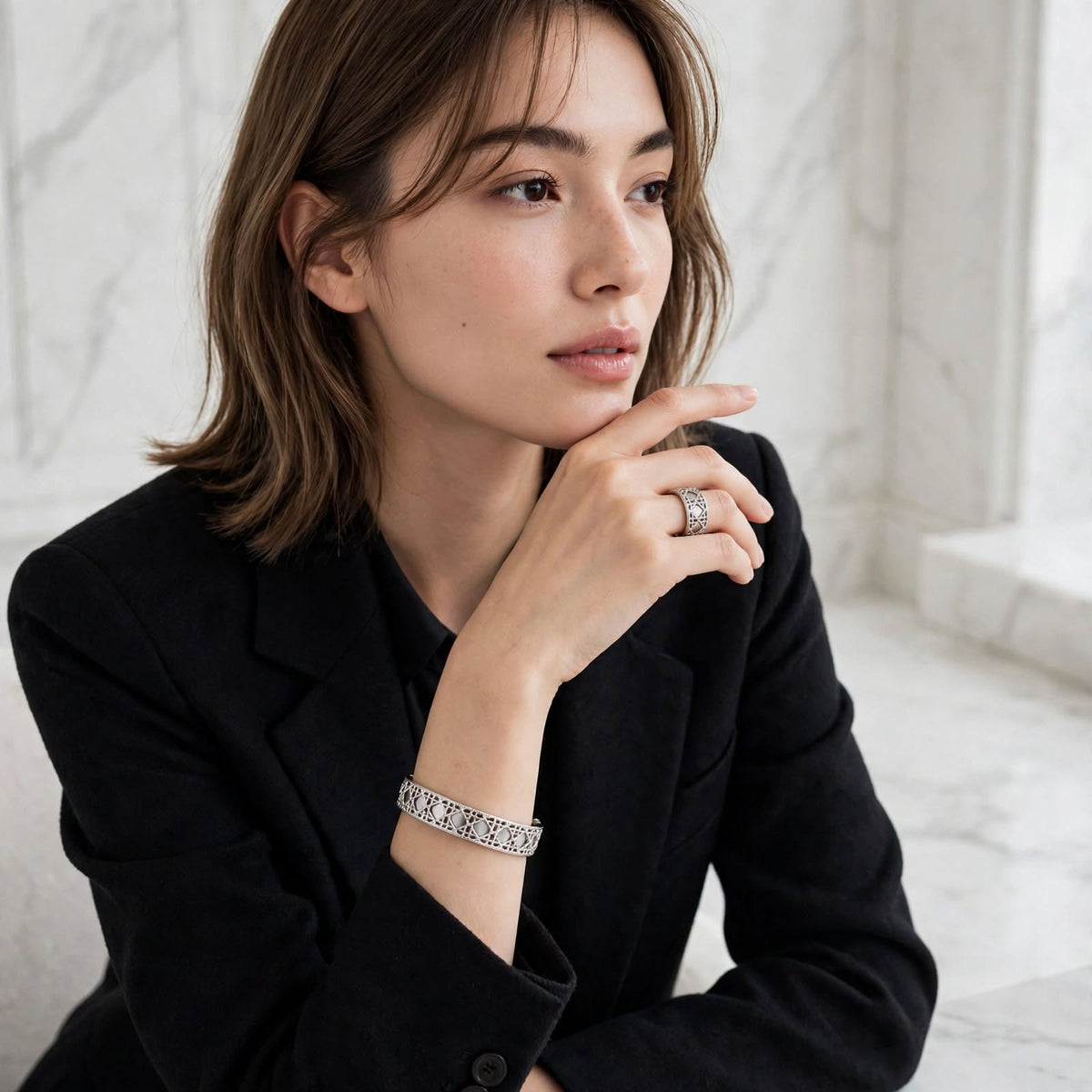 Silver Lattice Ring