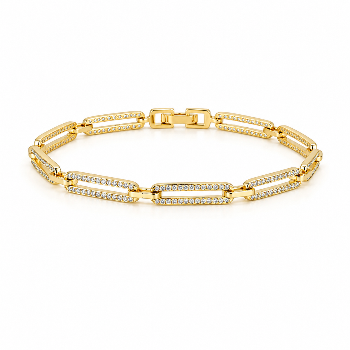 Modern Crystal Link Bracelet