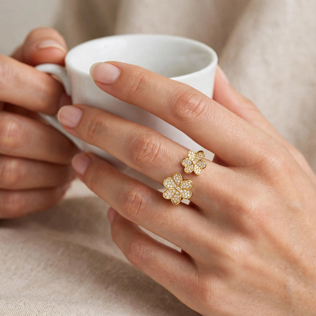 Bloom Duo Gold Ring
