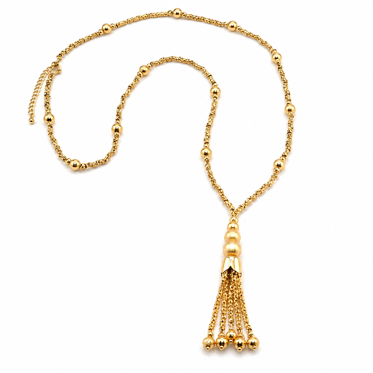 Golden Tassel Drop Necklace