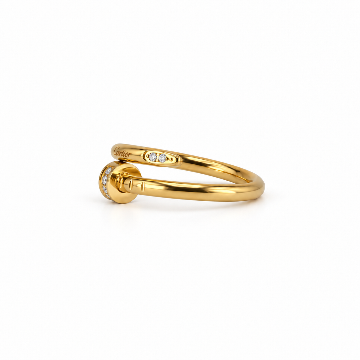 Gold Nail Zircon Ring