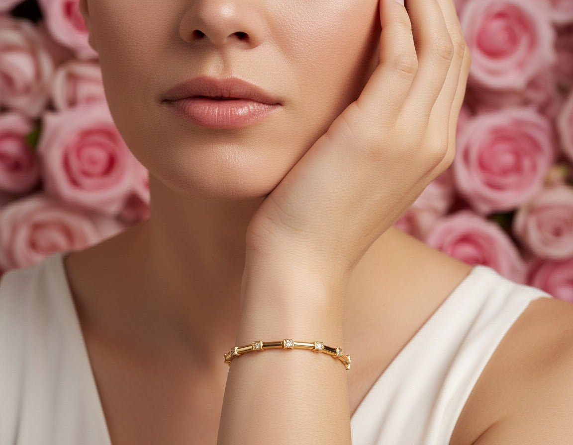 Crystal Link Gold Bracelet