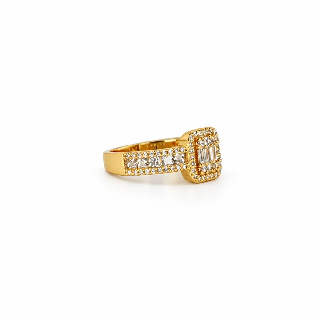Emerald Cut Halo Ring