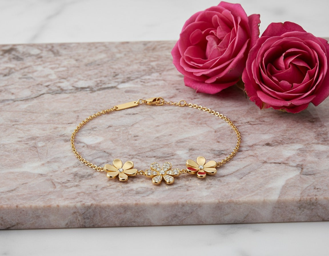Golden Daisy Trio Bracelet