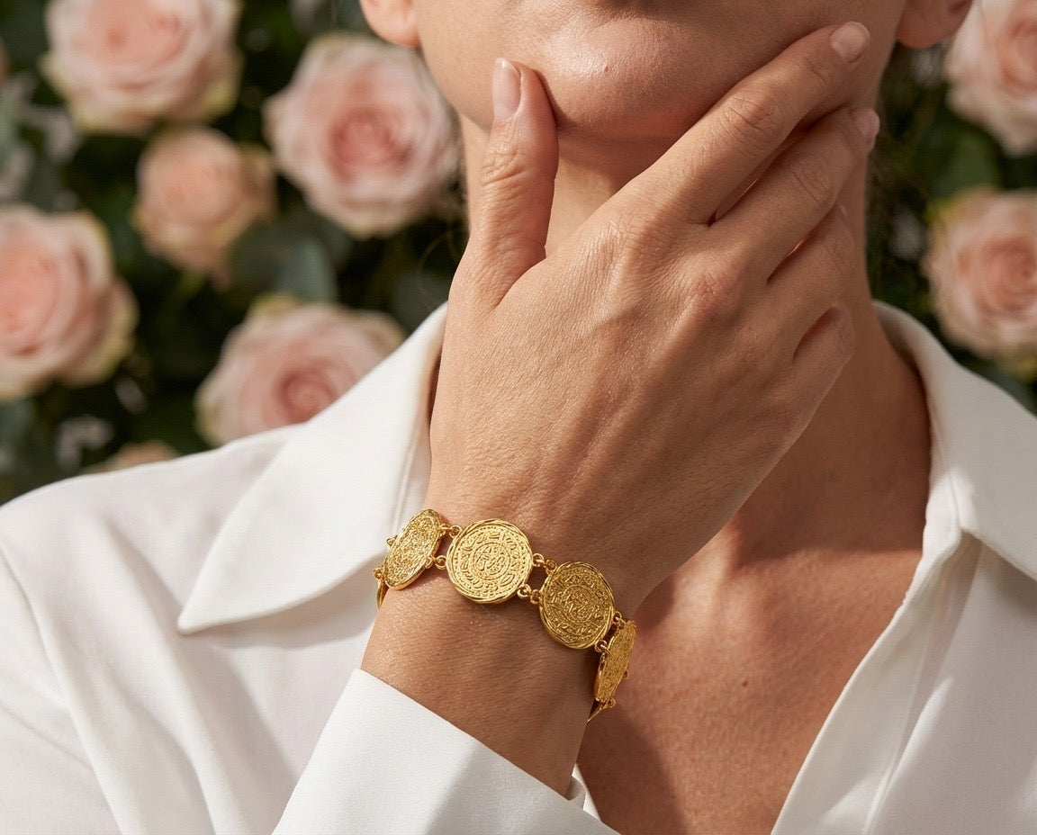 Vintage Coin Gold Bracelet