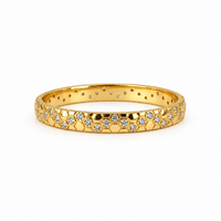 Golden Honeycomb Zircon Bangle