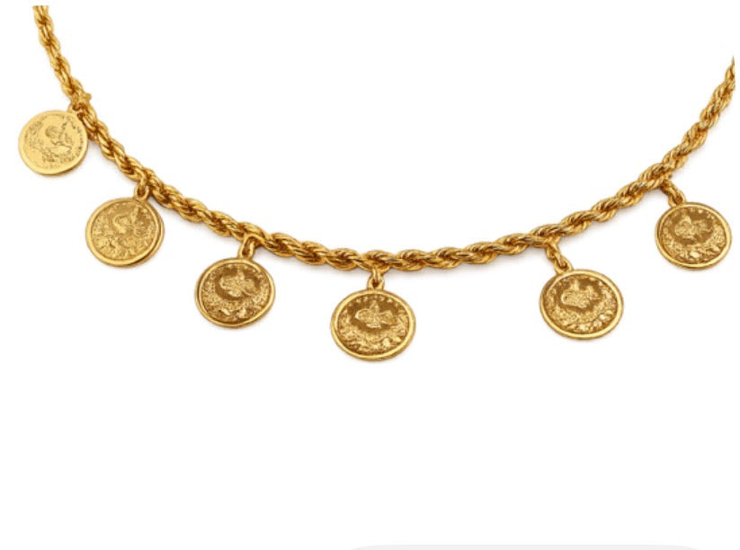 Vintage Coin Charm Necklace
