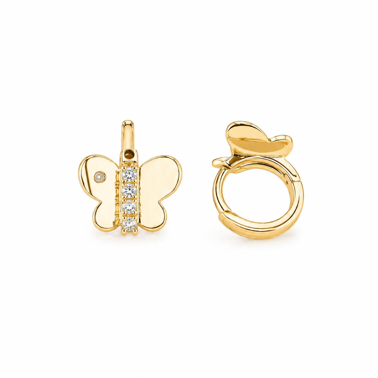 Butterfly Crystal Huggie Earrings