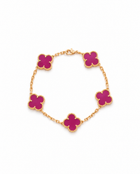 Fuchsia Five-Clover Bracelet