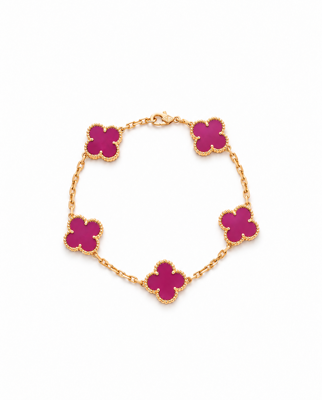 Fuchsia Five-Clover Bracelet