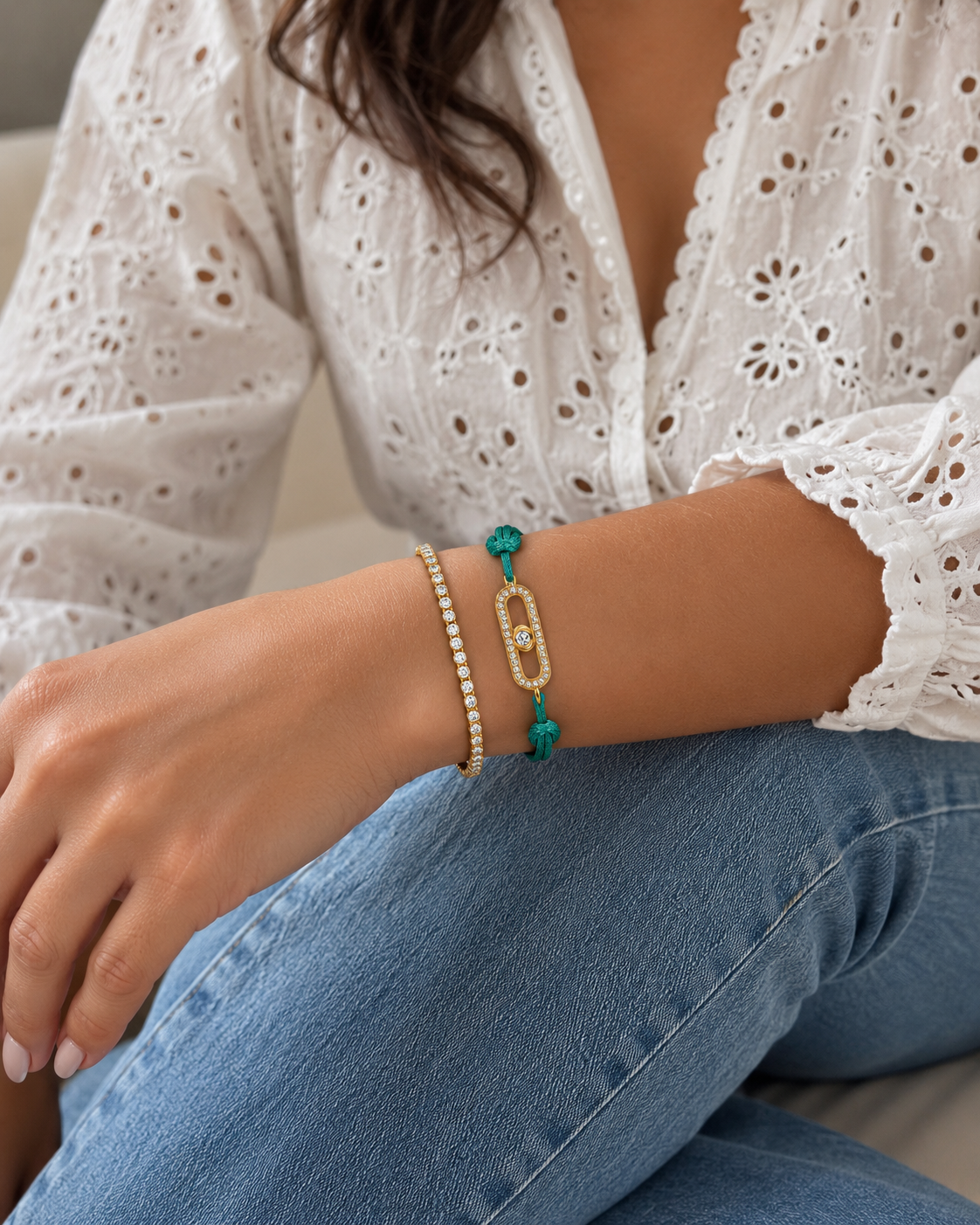 Turquoise Crystal Link Bracelet