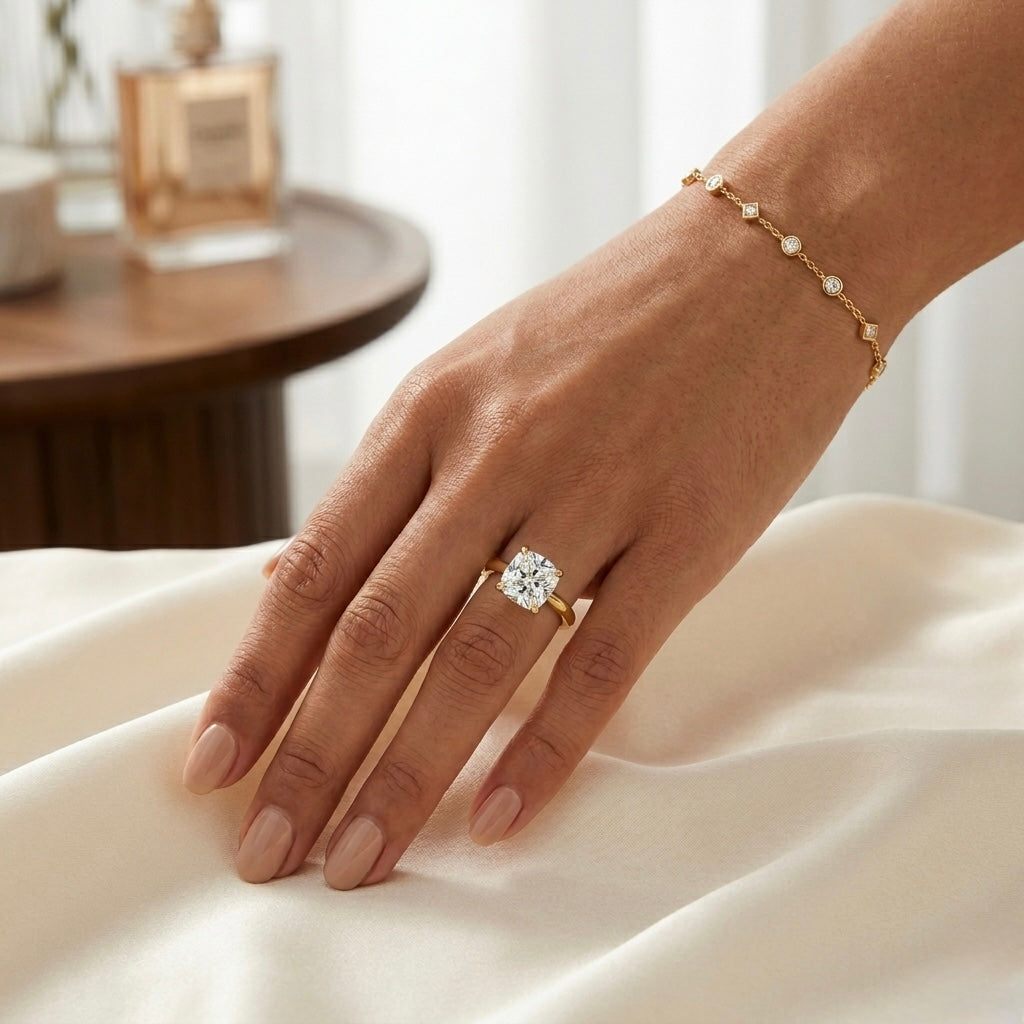 Royal Cushion Solitaire Ring